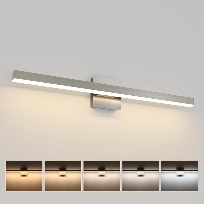 Joossnwell Brushed Nickel Vanity Light for Bathroom Lighting Fixtures Over Mirror Modern Bath Vanity Lights Bar 5CCT Diammable Bathroom Lights 31.5 inch ETL Certificated - Image 1